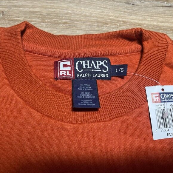 NWT Chaps Ralph Lauren Orange Sweatshirt - Men Size Large - Picture 3 of 15